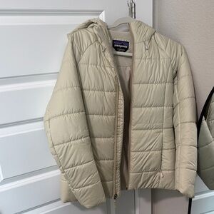 Patagonia Cream Puffer Jacket with hood